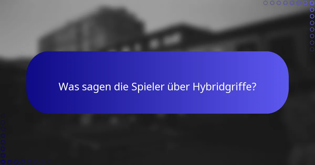 Was sagen die Spieler über Hybridgriffe?